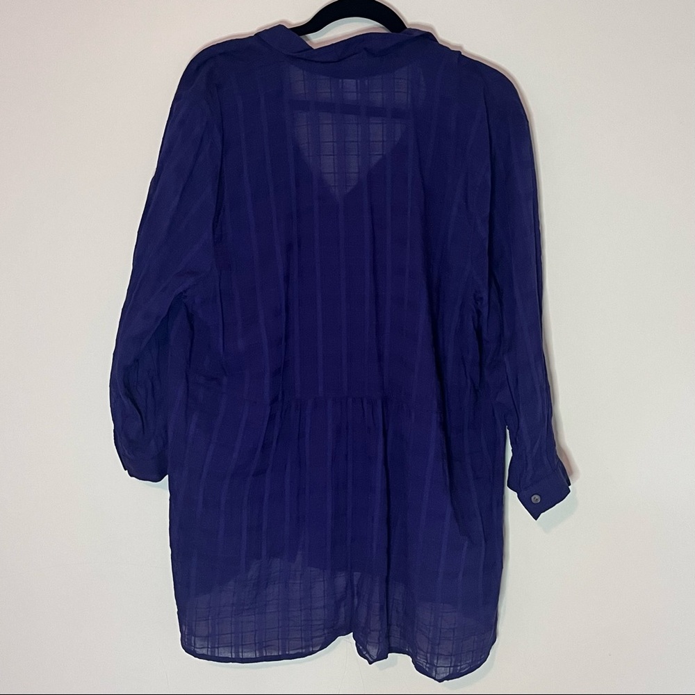 J. Jill Button Down Baby Doll Window Pane Shirt XL - Picture 7 of 7